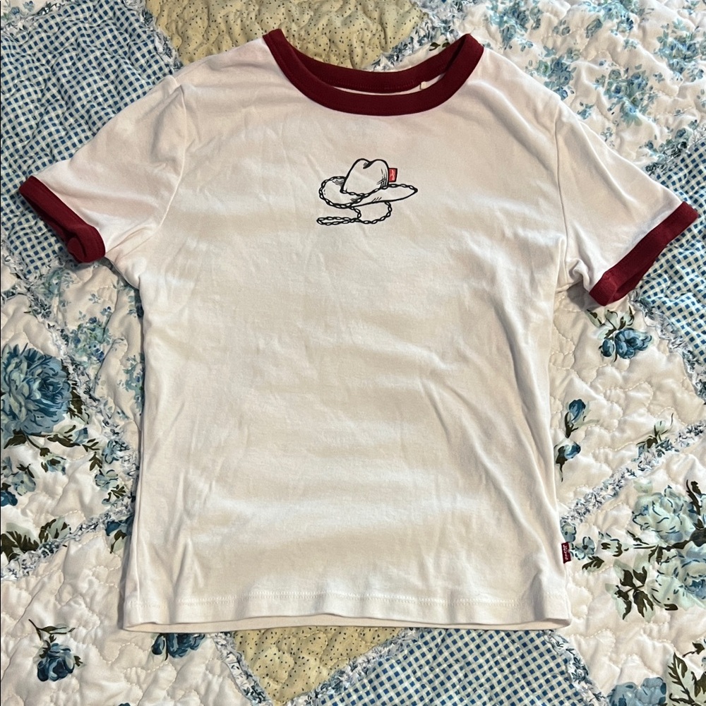 Levi's White and Red Cowboy Hat Tee
